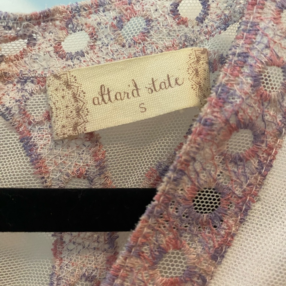 Altar’d State Pink Purple Lace Sheer Maxi Dress Women’s Size Small - Picture 5 of 12